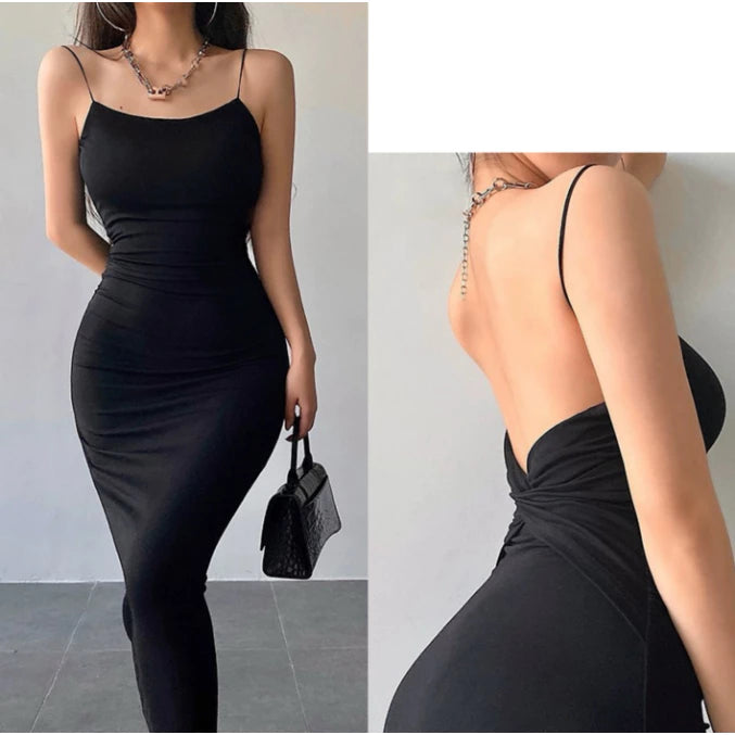 EMITA BLOOM long dress hitam panjang wanita party dress sexy elegant korean style dress pesta import dress press body panjang outfit