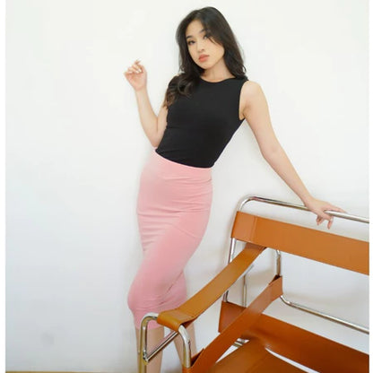 NZINGA Lilian | Rok Span Wanita Polos Slim Fit - Midi Skirt Stretc | Ukuran S - XXL