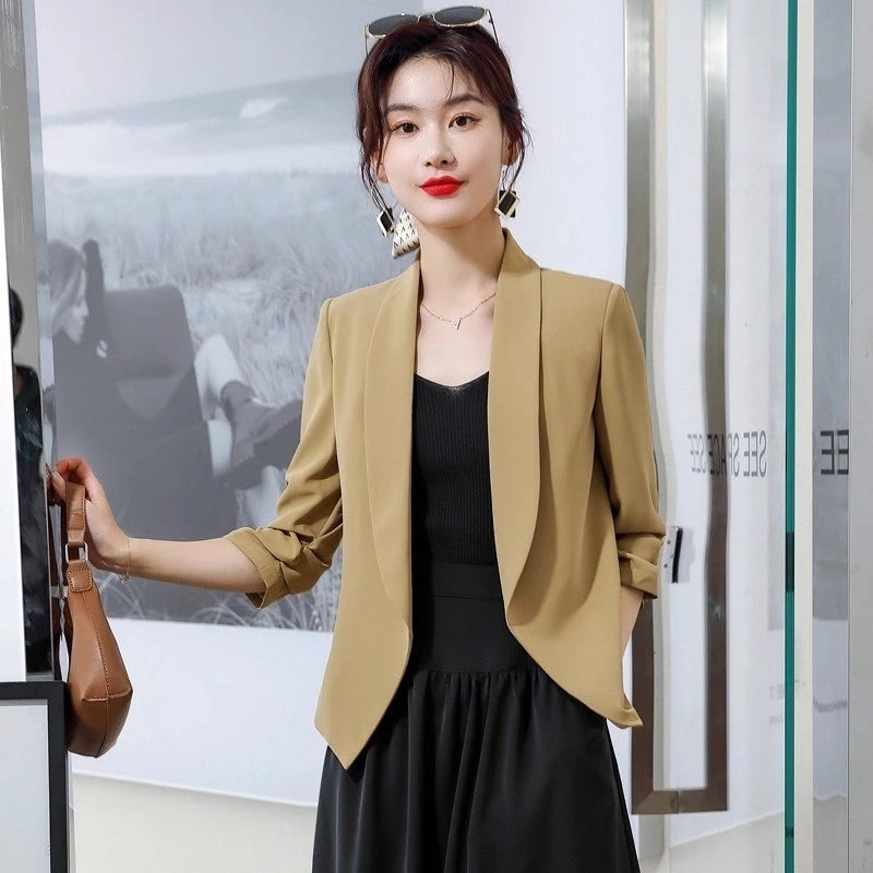EMITA BLOOM blazer wanita premium elegant baju outer polos kondangan wanita kekinian panjang import korean style terbaru 2026