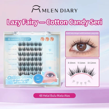 MLEN DIARY Bulu Mata Palsu Cotton Candy Seri Natural Simulasi Iblis Murni Liar Riasan Mata Bulu Mata Peri bulu mata eyelash extension