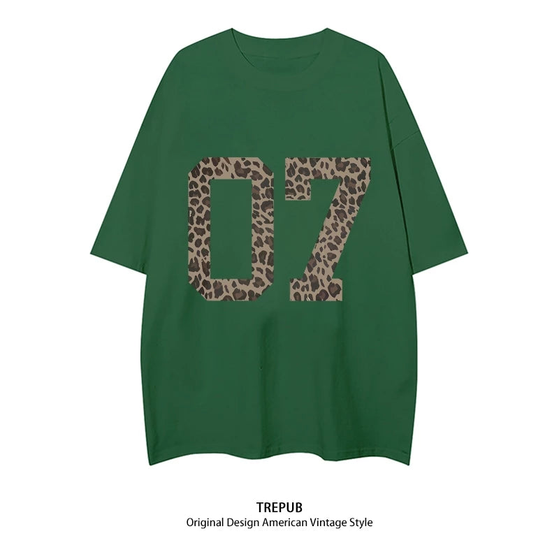 TREPUB.T-shirt Oversize leopard print 07 Baju Kaos Korean Style | Pria Wanita /381