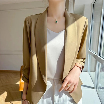 EMITA BLOOM blazer hitam polos fit body wanita kekinian panjang premium elegant korean style oversize jumbo terbaru 2026 baju outer