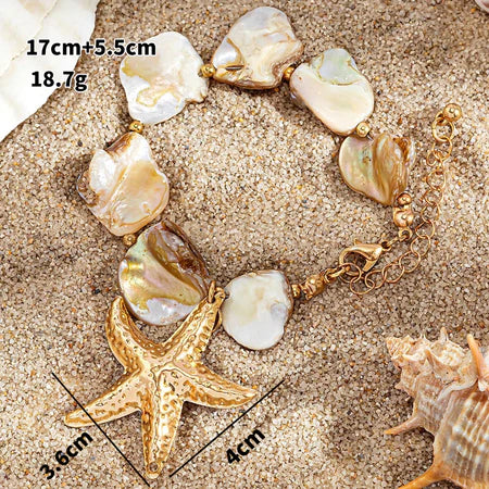 Ready Aksesori Kalung Setelan Serbaguna Bintang Laut Gaya Laut Rantai Tulang Selangka Kerang Liburan Pant