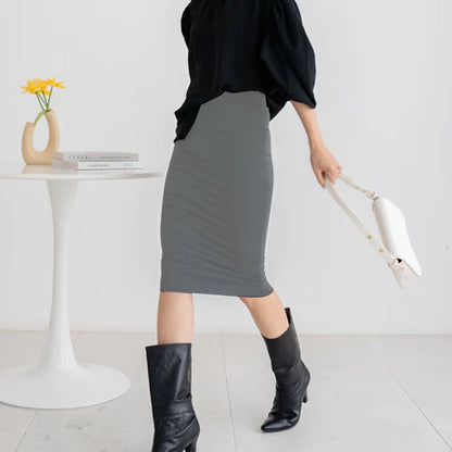 NZINGA Lilian | Rok Span Wanita Polos Slim Fit - Midi Skirt Stretc | Ukuran S - XXL