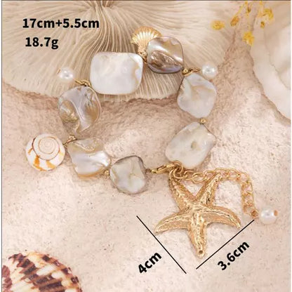 Ready Aksesori Kalung Setelan Serbaguna Bintang Laut Gaya Laut Rantai Tulang Selangka Kerang Liburan Pant