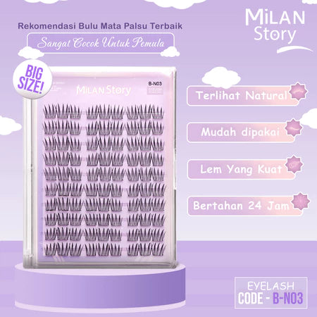 [ LANGSUNG TEMPEL ] MILAN STORY N SERIES Bulu Mata Palsu | Eyelash Extention | Eye Make Up | Douyin Lash Tanpa Pinset