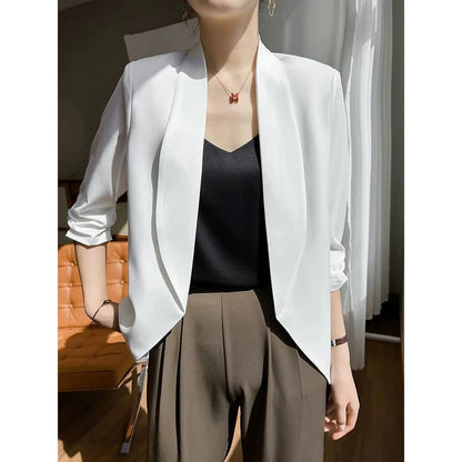 EMITA BLOOM blazer hitam polos fit body wanita kekinian panjang premium elegant korean style oversize jumbo terbaru 2026 baju outer