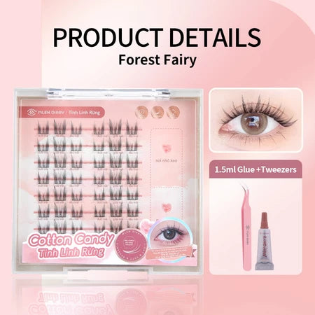 MLEN DIARY Bulu Mata Palsu Cotton Candy Seri Natural Simulasi Iblis Murni Liar Riasan Mata Bulu Mata Peri bulu mata eyelash extension