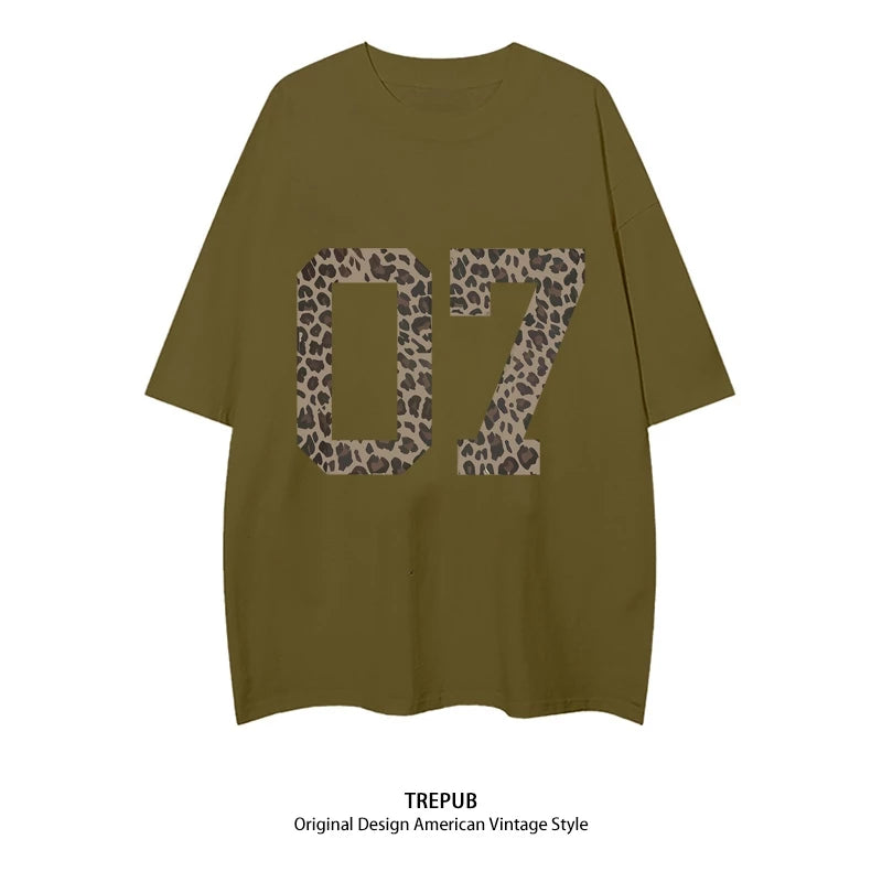 TREPUB.T-shirt Oversize leopard print 07 Baju Kaos Korean Style | Pria Wanita /381