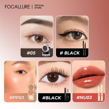 [Hot Bundle]FOCALLURE Makeup Set 3/5/7PCS Bundle Lip tint Eyeshadow Foundation Eyeliner Blush Powder Mascara