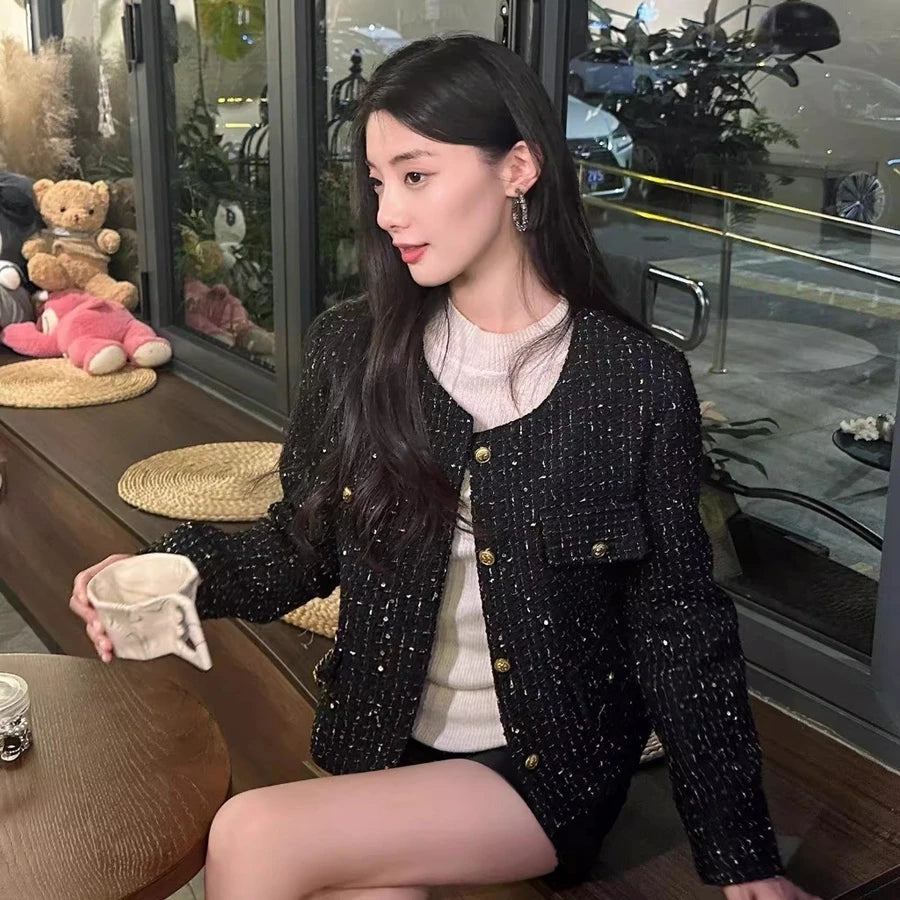 EMITA BLOOM blazer pink wanita premium elegant baju outer crop top lengan pendek kondangan wanita kekinian oversize korea style
