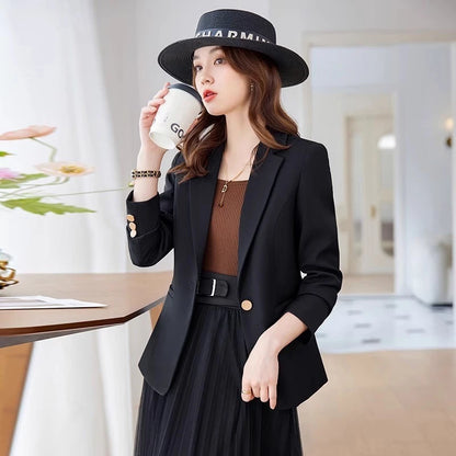EMITA BLOOM blazer hitam polos fit body wanita kekinian panjang premium elegant korean style oversize jumbo terbaru 2026 baju outer