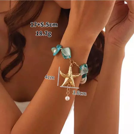 Ready Aksesori Kalung Setelan Serbaguna Bintang Laut Gaya Laut Rantai Tulang Selangka Kerang Liburan Pant