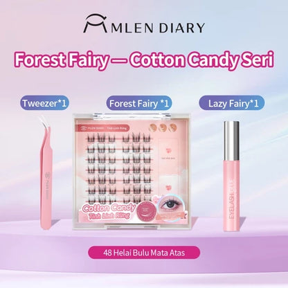 MLEN DIARY Bulu Mata Palsu Cotton Candy Seri Natural Simulasi Iblis Murni Liar Riasan Mata Bulu Mata Peri bulu mata eyelash extension