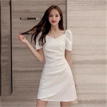 YIMITA summer korean style red long sleeve dress for woman mini formal elegant birthday party christmas dress for teens Lengan panjang