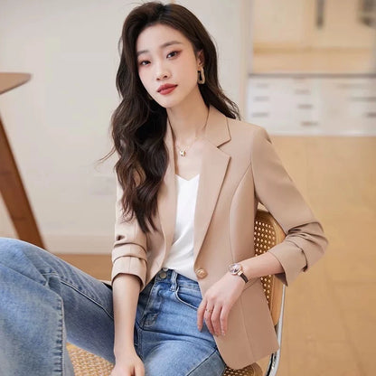 EMITA BLOOM blazer hitam polos fit body wanita kekinian panjang premium elegant korean style oversize jumbo terbaru 2026 baju outer