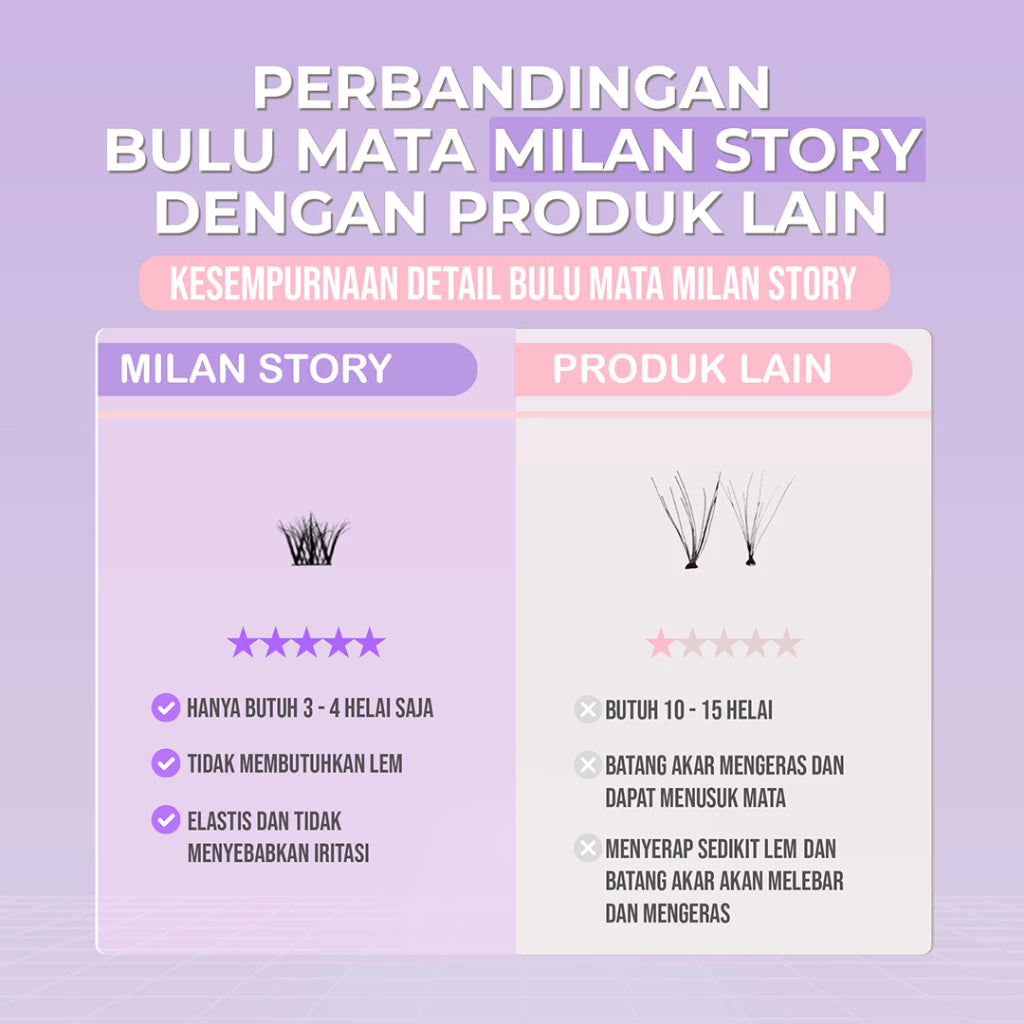 [ LANGSUNG TEMPEL ] MILAN STORY N SERIES Bulu Mata Palsu | Eyelash Extention | Eye Make Up | Douyin Lash Tanpa Pinset