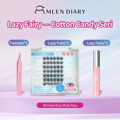 MLEN DIARY Bulu Mata Palsu Cotton Candy Seri Natural Simulasi Iblis Murni Liar Riasan Mata Bulu Mata Peri bulu mata eyelash extension