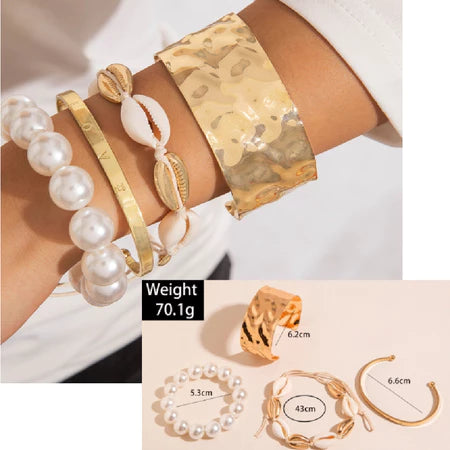 ready 23 model Gelang perhiasan Eropa dan Amerika, gelang liontin paduan cangkang bintang laut liburan pantai, perhiasan manik-manik