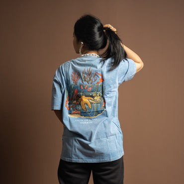 T-shirt Oversize Washed Ocean