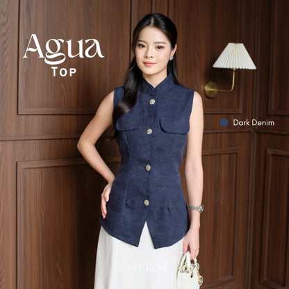 [EastRose] Agua Top | Atasan Wanita | Top Wanita | Kemeja Tanpa Lengan | Kemeja Wanita | Baju Imlek Wanita