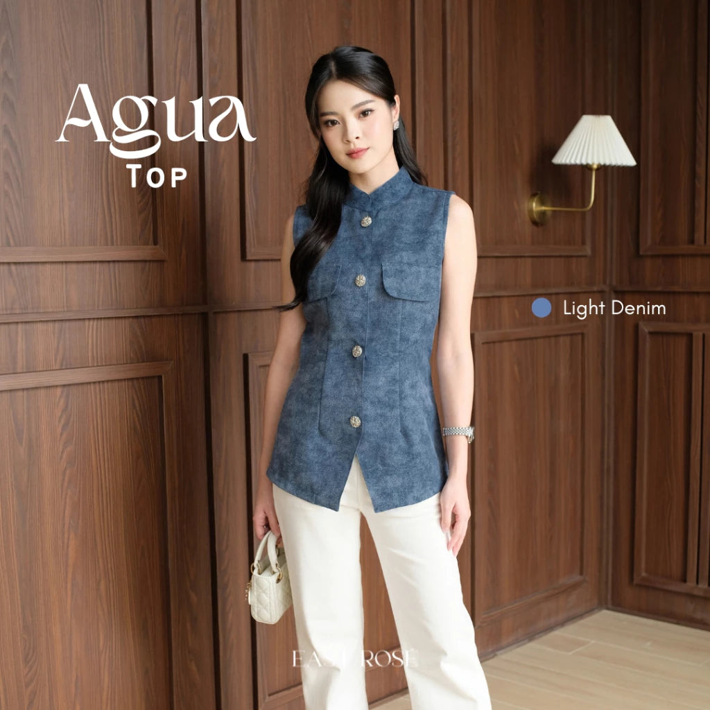 [EastRose] Agua Top | Atasan Wanita | Top Wanita | Kemeja Tanpa Lengan | Kemeja Wanita | Baju Imlek Wanita