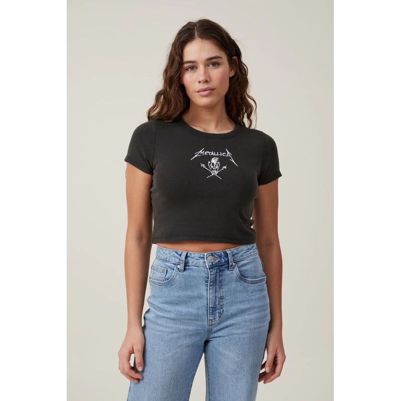 PNB Crop Top Metalic Black Bordir