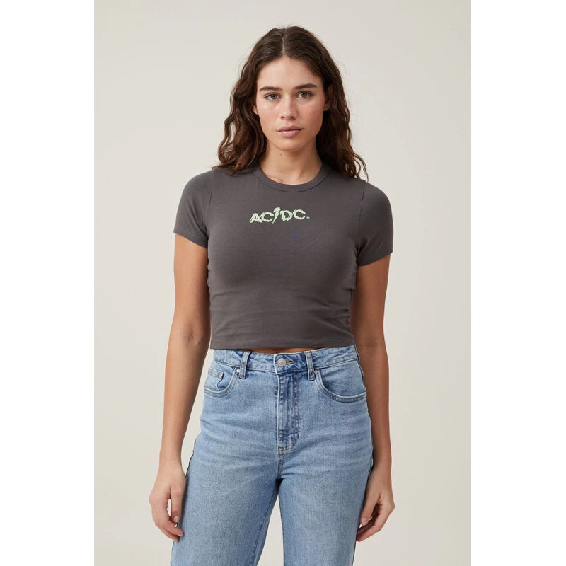 PNB Crop Top Grey ACDC