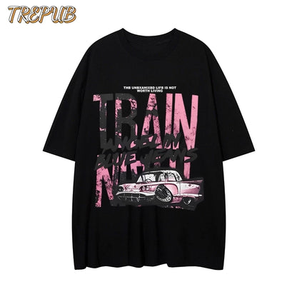 T-shirt Oversize Pink Ink Letters Baju Kaos Korean Style | Pria Wanita /149