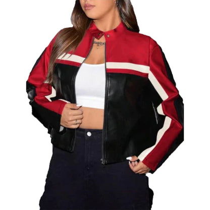 Jaket Kulit wanita dan pria cropped 3 colors streetwear daily use