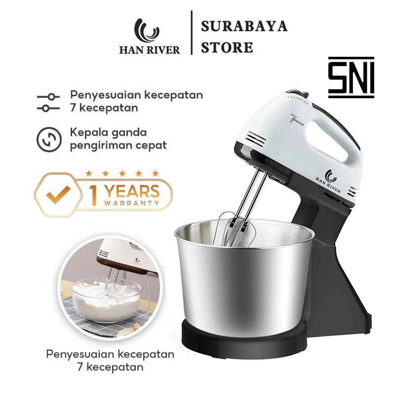 HAN RIVER Standing Mixer / Mixer Handheld Putih/Macaron Pink