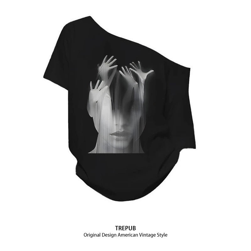 Sabrina T-shirt Oversize pressure Baju Kaos Korean Style | Pria Wanita /367