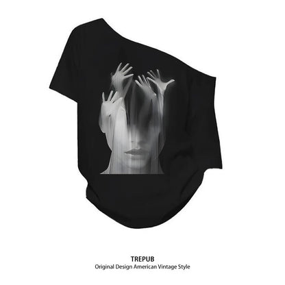 Sabrina T-shirt Oversize pressure Baju Kaos Korean Style | Pria Wanita /367