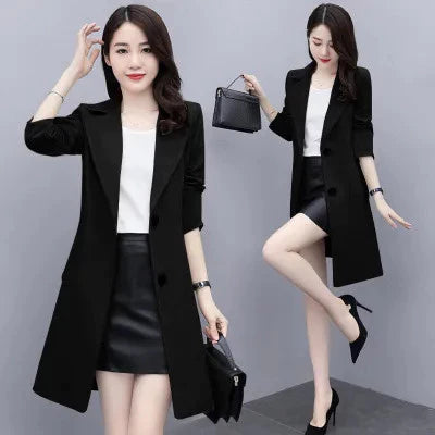 EMITA BLOOM blazer hitam polos fit body wanita kekinian panjang premium elegant korean style oversize jumbo terbaru 2026 baju outer