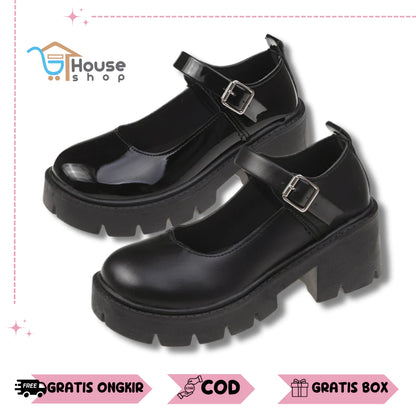 Boots Kulit Wanita Modern Fashion Casual Korean Style Terbaru - 0306