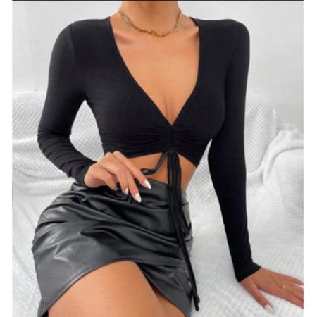 olivya top croptop v neck