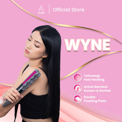 AIUEO Catokan Rambut Wyne 08A Alat Catok 3in1 Meluruskan Keriting Blow Plat Ceramic Kabel Putar