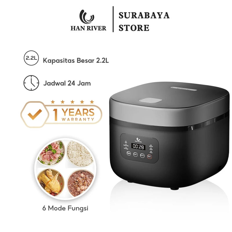 Hannex Rice Cooker HAN RIVER Rice Cooker 2.2L Magic Com 6 Menu Masak Anti Lengket Smart M ...
