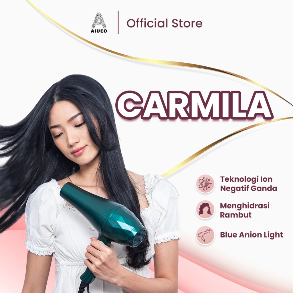 AIUEO Hairdryer Carmila Pengering Rambut Salon Profesional Daya Rendah - Warna Hijau