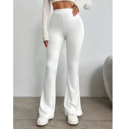 Jemmy pants | celana panjang knit wanita long cullote pants hightwaist loose flare cutbray basic pants rib knit