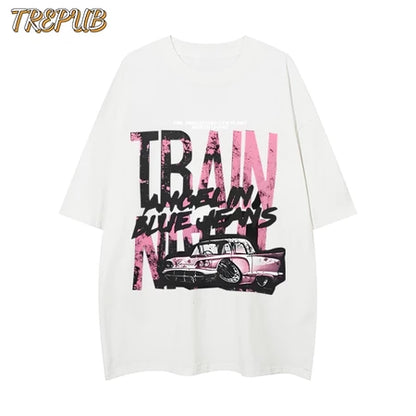 T-shirt Oversize Pink Ink Letters Baju Kaos Korean Style | Pria Wanita /149