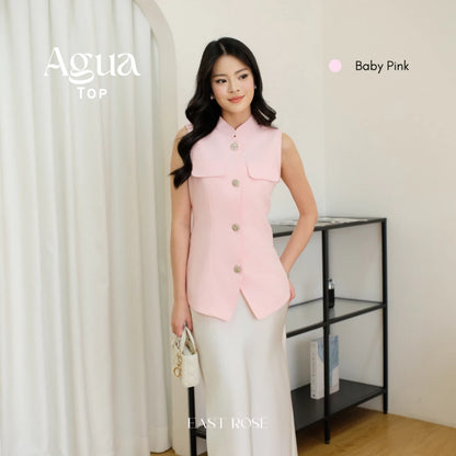 [EastRose] Agua Top | Atasan Wanita | Top Wanita | Kemeja Tanpa Lengan | Kemeja Wanita | Baju Imlek Wanita