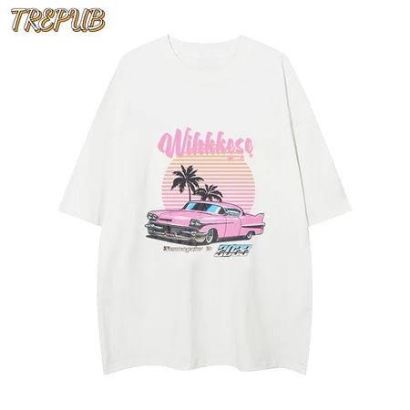 T-shirt Oversize Pink Ink Letters Baju Kaos Korean Style | Pria Wanita /149