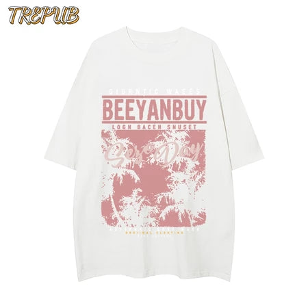 T-shirt Oversize Pink Ink Letters Baju Kaos Korean Style | Pria Wanita /149