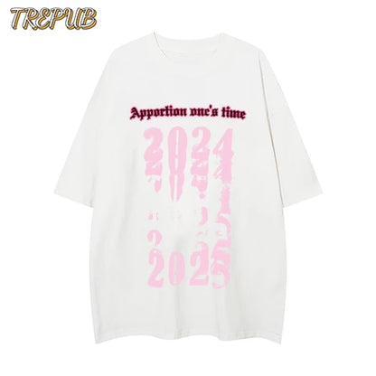 T-shirt Oversize Pink Ink Letters Baju Kaos Korean Style | Pria Wanita /149