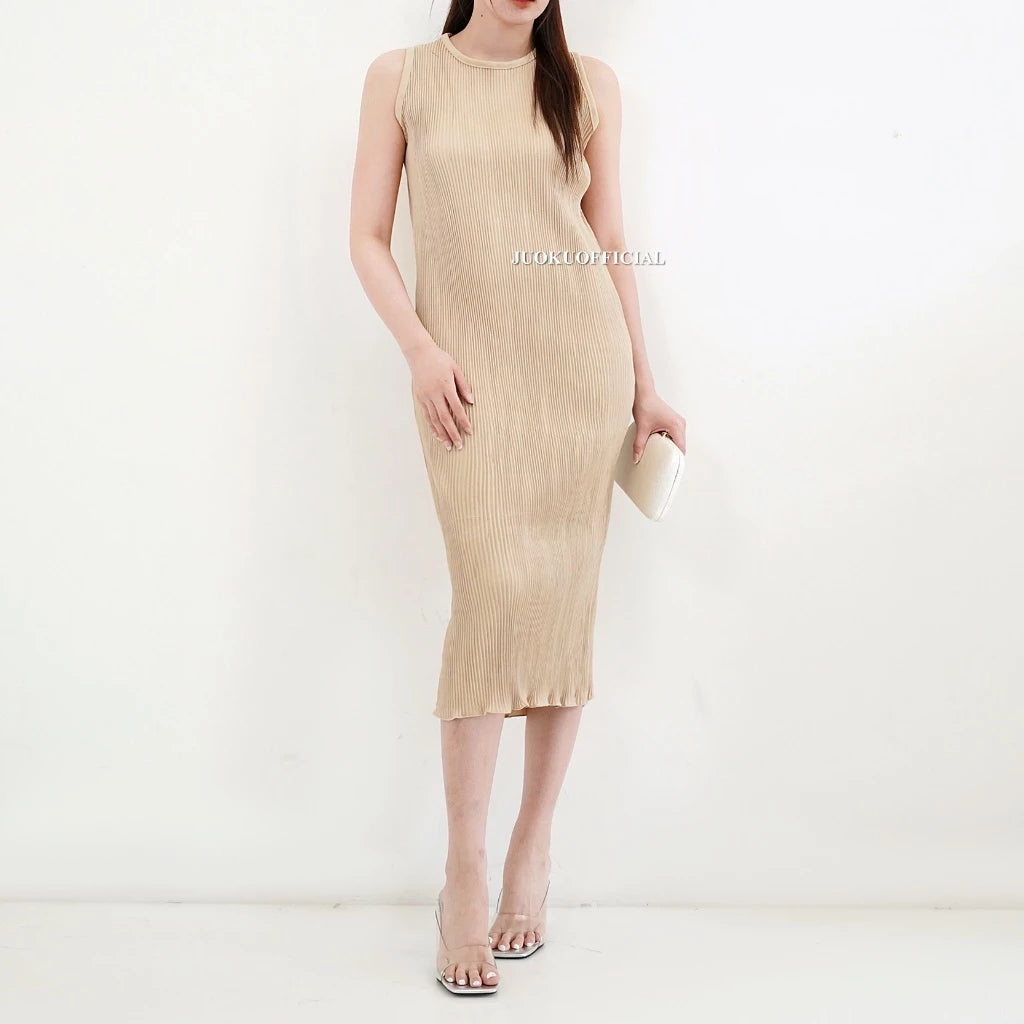 Inner Midi Dress Span Wavy Plisket Lidi / Dress Wavy / Dress Span / Dress Polos Plisket / Inner Plisket / Dress Plisket / Inner Pleated Dress