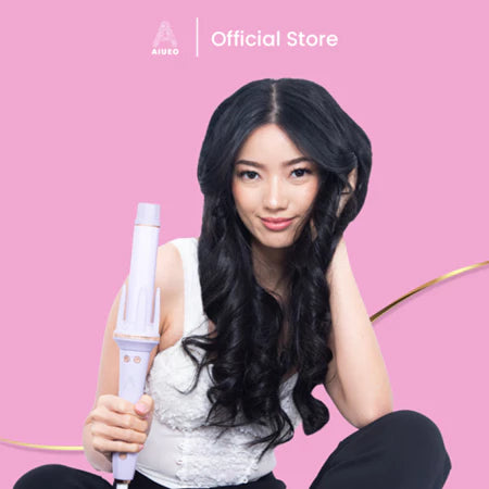 AIUEO Catokan Rambut Rose 168 Catok Keriting Rambut Otomatis Plat Keramik Warna Ungu