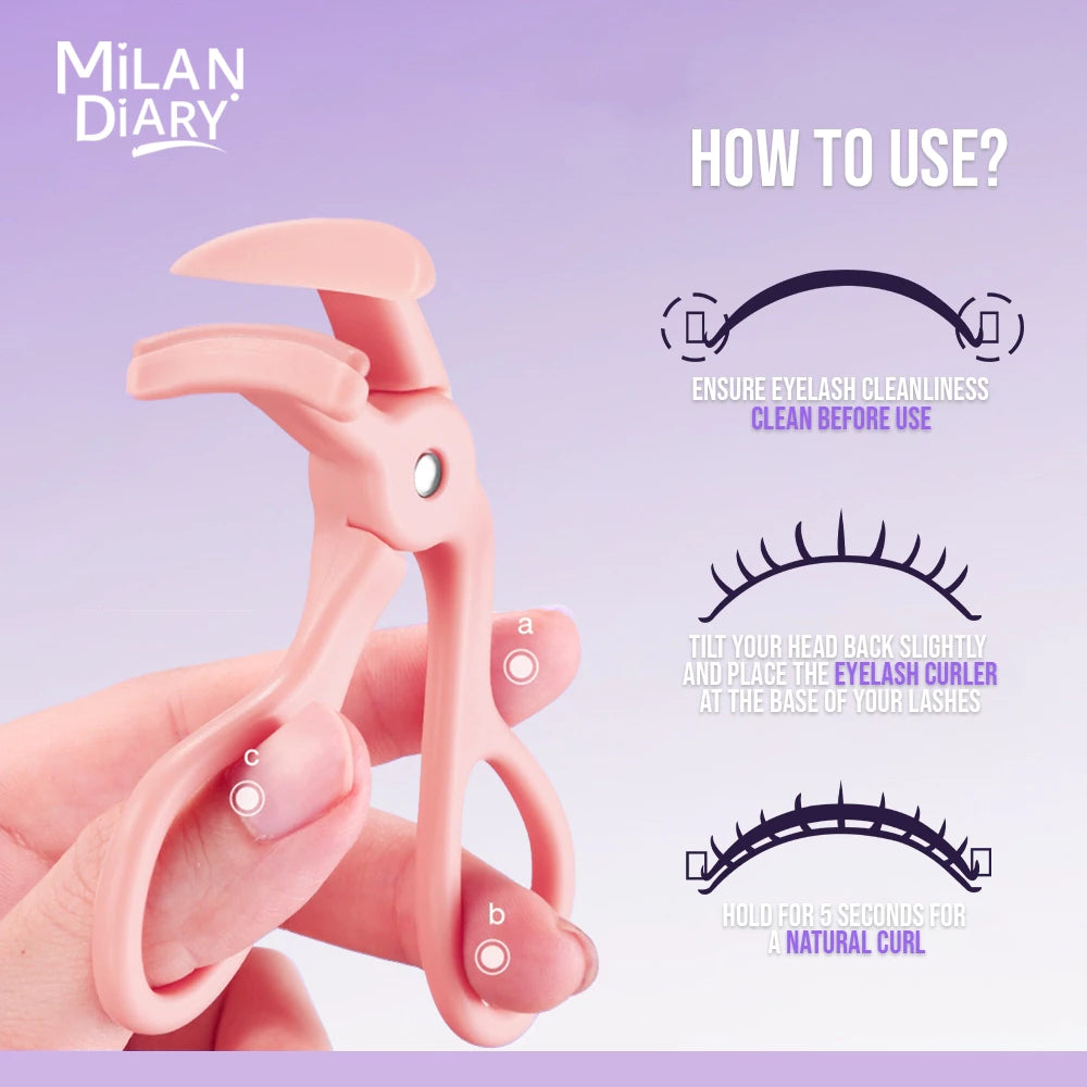 SUNFLOWER 3D Cute Mini Eyelash Curler / Penjepit Bulu Mata Dengan Silikon