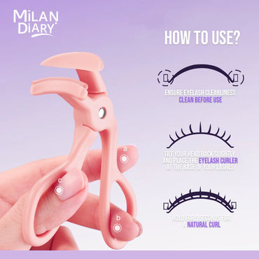 SUNFLOWER 3D Cute Mini Eyelash Curler / Penjepit Bulu Mata Dengan Silikon