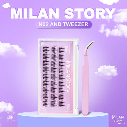 [LANGSUNG TEMPEL] Milan Story N02 Arabian Bulu Mata Palsu Serat Kapas Premium Mudah Digunakan Untuk Pemula Eye Make Up Reusable